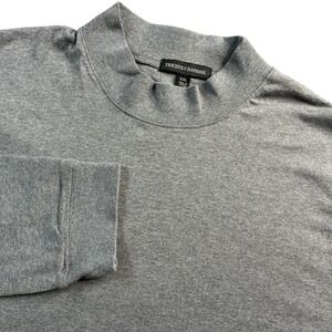 Tricots St Raphael Men's XXL Gray Mock Neck‎ Long Sleeve Base Layer Shirt Cotton